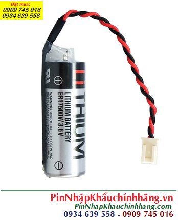 Toshiba ER17500V (Chuẩn Châu Âu EU); Pin nuôi nguồn PLC Toshiba ER17500V lithium 3.6v A 2700mAh, Xuất xứ Nhật